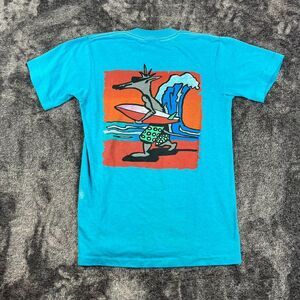 Vtg 1987 Hobie Rad Rat Blue T-Shirt Single Stitch Surf Ocean Men's S *Read